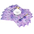 thumbnail image 2 of YFYANG Washable Heat-Resistant Placemats, 70% PVC/30% Polyester, Purple Watercolor Floral Pattern Kitchen Table Mat, 12" x 18" 1 Pcs, 2 of 6