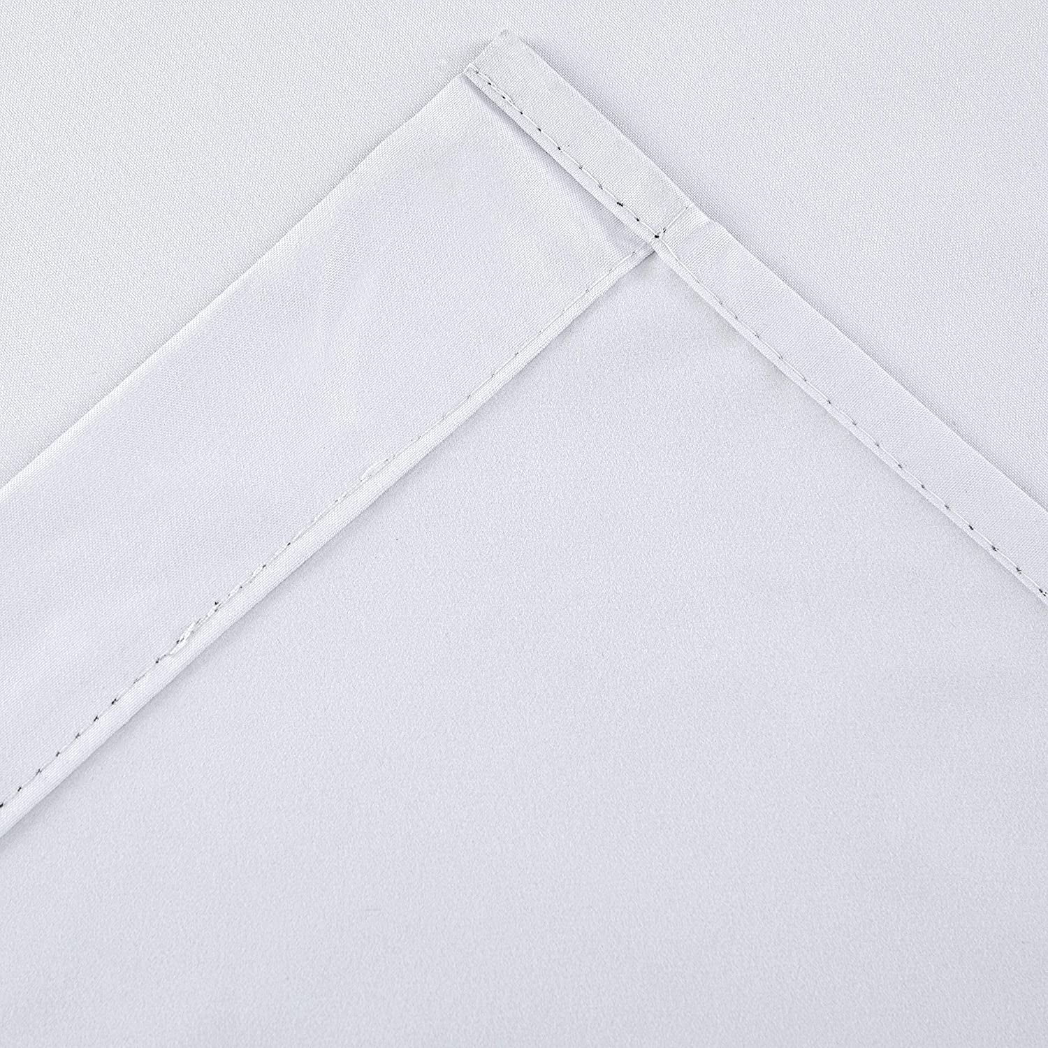 Short Window Curtains Tiers for Kitchen - Insulated 100% Blackout Curtains 24 inch Length for Bathroom Basement Window, White