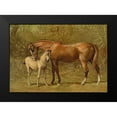 thumbnail image 2 of Sidney, Samuel 18x14 Black Modern Framed Museum Art Print Titled - Thoroughbred Mare and Foal, 1900, 2 of 5