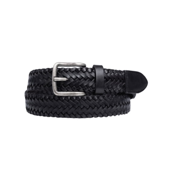 Free Assembly Men's Black Braided Leather Belt Size Medium