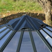 Palram - Canopia Oasis 12 Walk-In Hexagonal Greenhouse - Gray - with 2 Louver Windows
