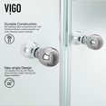 thumbnail image 5 of VIGO Gemini 40 in. L x 40 in. W x 73 in. H Frameless Hinged Neo-angle Shower Enclosure in Chrome with 3/8 in. Clear Glass, 5 of 7