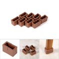 thumbnail image 4 of Pack Rectangular Chair Leg Caps with Rubber Sole (Coffee), 4 of 4
