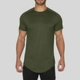 thumbnail image 5 of Men's Crew Neck T-Shirts Men's T-Shirts Mens Hipster T Shirts Workout Longline T-Shirt Curved Hem Top Tees Shirt, 5 of 9