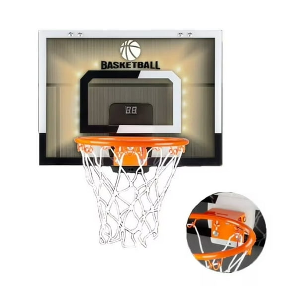 Indoor Basketball Hoop Mini Hoop with Electronic Scoreboard for Door Includes Mounting Kit & Basketball - Boys Gifts for Teens