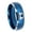 Blue, variant on Mario Mushroom 8MM Beveled Edge Brush Black 2 Tone Tungsten Men's Ring