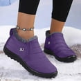 thumbnail image 2 of Pandaie Womens Mens Winter Snow Boots Waterproof Fleece Lined Warm Ankle Booties Comfortable Slip on Outdoor Walking Shoes Purple 10.5, 2 of 6