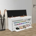 thumbnail image 4 of 39.37*11.81*20.08in Shoe Bench, Shoe Storage Bench with Seat, Shoe Bench for Entrance for Living Rooms, Bedrooms, Entrances, Hallways (Warm White Color), 4 of 11