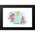 thumbnail image 2 of Greenwood, Amanda 18x13 Black Modern Framed Museum Art Print Titled - Gold Bottle with Peonies Teal, 2 of 5