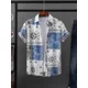 thumbnail image 4 of Camisa de manga corta con estampado Paisley para hombre nueva de 2024 con diseño de botones de solapa versátiles e informales con patrón étnico retro, 4 of 5