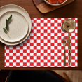 thumbnail image 5 of Red and White Checkered Pattern Summer Placemats Table Placemats Set Of 4-Linen Kitchen Washable Placemats Table Mats 11.8"x17.7" Non-Slip Heat Resistant, 5 of 6