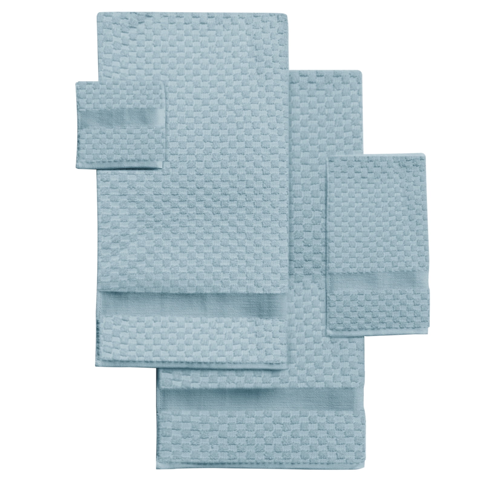 Kingrest Bath Towel Sets of 6 Pieces, 2 Bath Towels 2 Hand Towels 2 Washcloths, 100% Cotton Highly Absorbent Towels for Bathroom, Gym, Hotel