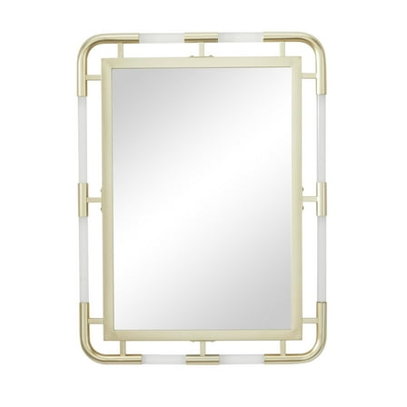 CosmoLiving by Cosmopolitan 24" x 32" Gold Wall Mirror with Acrylic Details