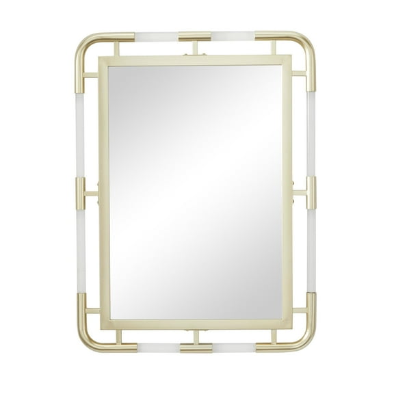 CosmoLiving by Cosmopolitan 24" x 32" Gold Wall Mirror with Acrylic Details