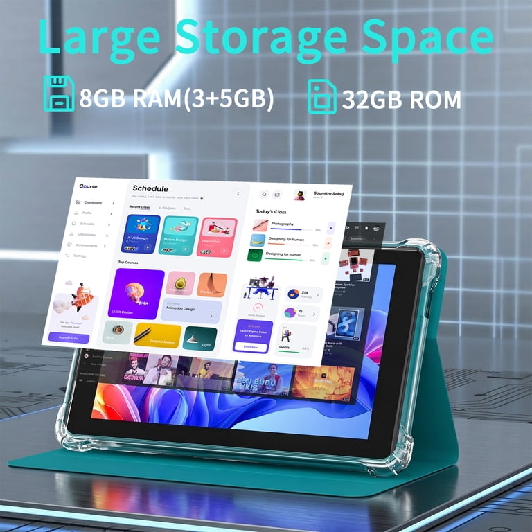 Android Tablet, 7 Inch Tablets, 8GB+32GB+1024GB Expand, Quad-Core