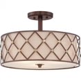 thumbnail image 1 of Quoizel Brown Lattice Large Semi Flush Mount in Copper Canyon, 1 of 3