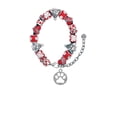 thumbnail image 2 of Silvertone Circle with Cut Out Paw Red Christmas Bead Bracelet, 2 of 4