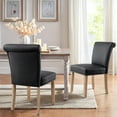 thumbnail image 6 of Subrtex Leather Anchor Studded Indoor Dining Chair Set of 2, Modern Mid-Century Home Chairs, Gray, 6 of 8