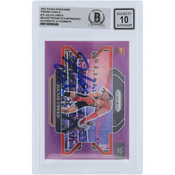 Julius Creed WWE Autographed 2022 Panini Prizm Purple Prizm #75 #/149 Beckett Fanatics Witnessed Authenticated 10 Rookie Card - Fanatics Authentic Certified
