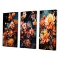 Designart "Vibrant Bee III" Floral Wall Art Set Of 3 Peach Floral