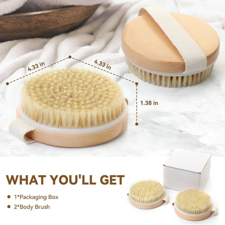 detects motiond 2 Pack Natural Bristle Dry Body Brush photo 7