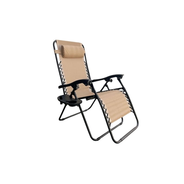Camastro Gravedad Cero Beige Plegable Reclinable Exterior