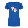 thumbnail image 2 of Unicorn Head Rainbow Mane Shaped T-Shirt Women -Image by Shutterstock, Female Small, 2 of 4