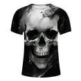 thumbnail image 3 of Men's Tee Shirts Gothic Grunge Skeleton Print Short Sleeves Crew Neck Graphic Tees Streetwear Fashion Versatile Pullover Tshirt, 3 of 3