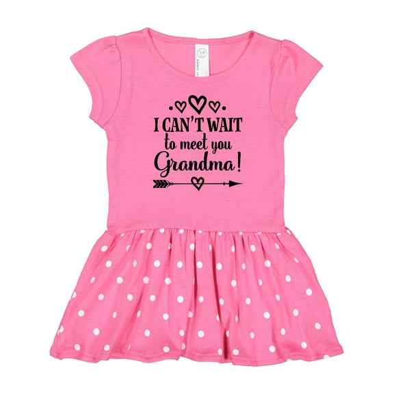 Inktastic I Can't Wait To Meet You Grandma Baby Announcement Gift Baby Girl Dress
