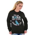 thumbnail image 3 of The Worlds Revolves Around my Cat Women Plus Size Crewneck Sweatshirt Brisco Brands 2X, 3 of 5