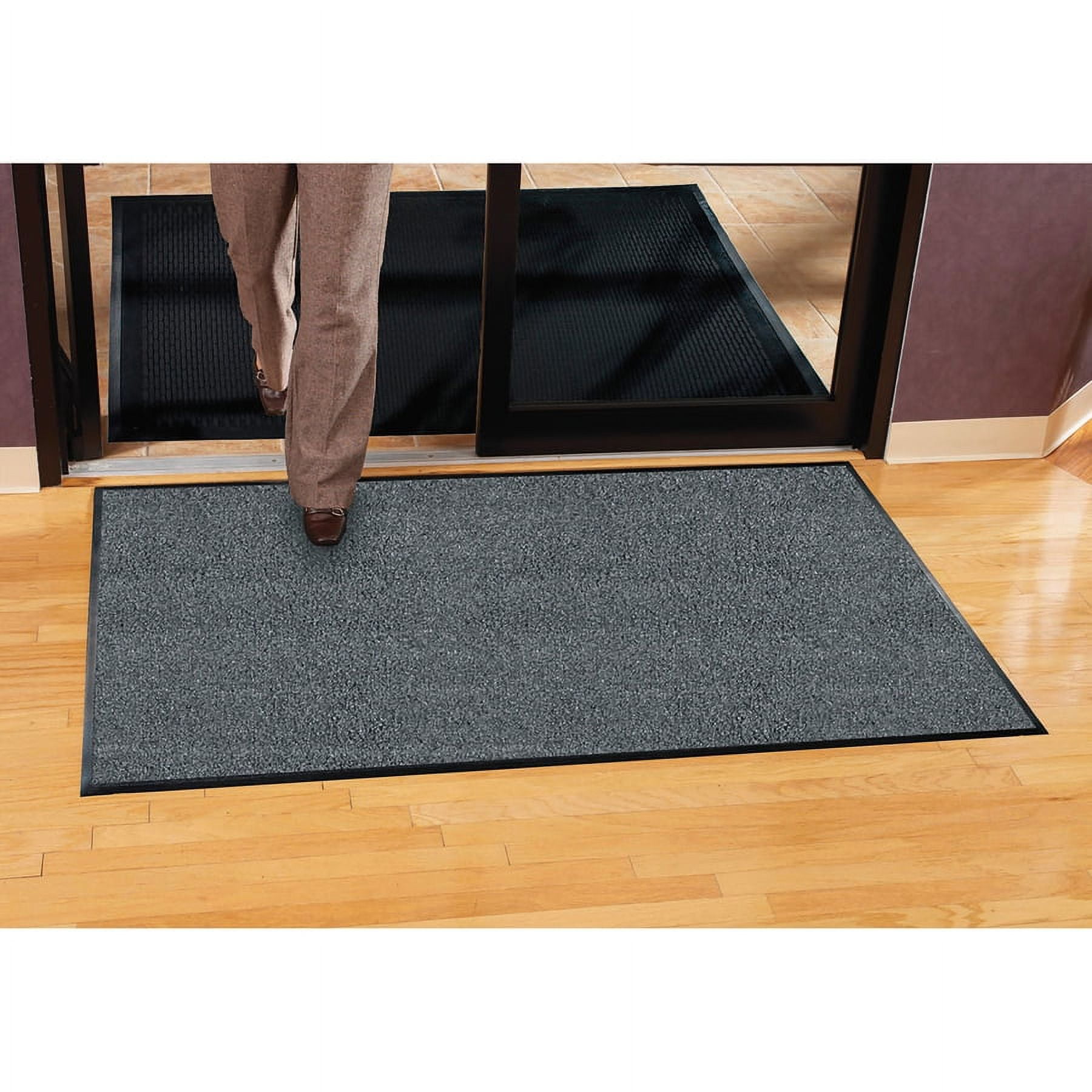 Genuine Joe Platinum Series Indoor Wiper Mats - Warehouse, Indoor - 56" Length X 33.50" Width - Nylon, Rubber - Gray