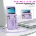 thumbnail image 4 of Allytechgroup Motorola Razr 60 Ultra Wallet Case with Hand Wrist Shoulder Strap, PU Leather Cards Slots Zipper Pocket Shockproof Protective Phone Case Cover for Motorola Razr 60 Ultra, Purple, 4 of 7