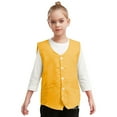 thumbnail image 4 of Aislor Girls Boys Volunteer Vest Solid Color Irregular Hem Waistcoat Volunteers Activity Uniform Yellow L, 4 of 6