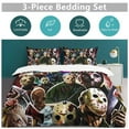 thumbnail image 5 of Jason Voorhees 3 Pcs Bed Sheets Set Breathable Duvet Cover with 2 Pillow Sham Soft All Seasons Bedding Set 79"x90", 5 of 8
