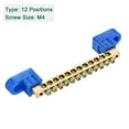 thumbnail image 3 of Unique Bargains Terminal Ground Bar Screw Block Barrier Brass 12 Positions Blue, 3 of 5
