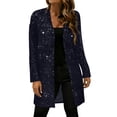 thumbnail image 2 of Njagoc3 Women Tweed Blazer Jacket Single Breasted Elegant Office Work Outerwear, 2 of 6