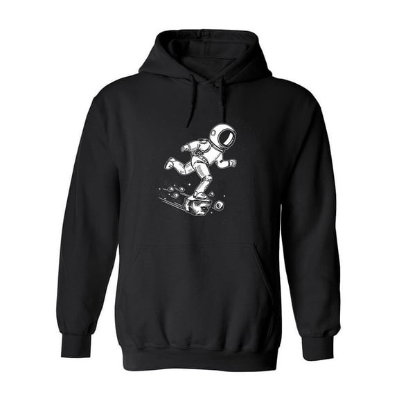 Astronaut Running In Space Hoodie Men -Image by Shutterstock, Male Large