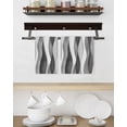 thumbnail image 3 of Gray Stripes Kitchen Dish Towels for Drying Dishes Set of 3, Vintage Farmhouse Greyish Ripple Pattern Waffle Weave Microfiber Hand Tea Bathroom Towels Quick Dry & Absorbent Towel 15.7x23.6, 3 of 7