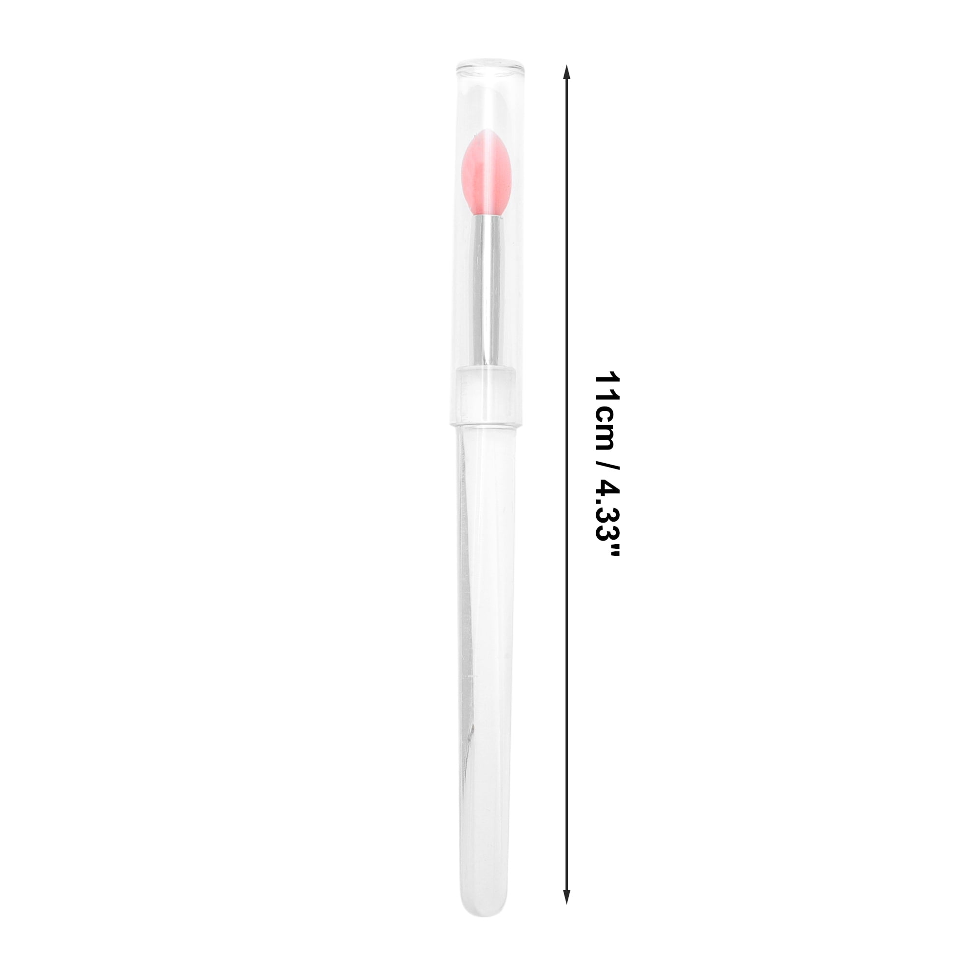Unique Bargains 1 Pc Portable Durable Lightweight Silicone Lip Brush for Travel Rose Red