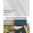 thumbnail image 6 of 4th of July RV Awning Sun Shade Screen 9'X7' Rustic American Barn Star Stripes Mesh Sunscreen Wood Grain Awning Shade Screen with Zipper UV Blocker Completed Kits for RV Motorhome Camper, 6 of 7
