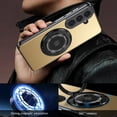 thumbnail image 6 of Rugged Case for Samsung Galaxy S26 with Ring Stand, Car Mount Magnetic Attraction Heavy Duty Shockproof Cover for Women Men, Gold, 6 of 9