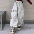 thumbnail image 2 of Jamicy Cargo Pants for Children Spring Outfits Girls Hip Hop Trousers Girls Baggy Cargo Trousers Kid Y2k Vintage Joggers Elasticated Athletic Sweatpants, 2 of 4