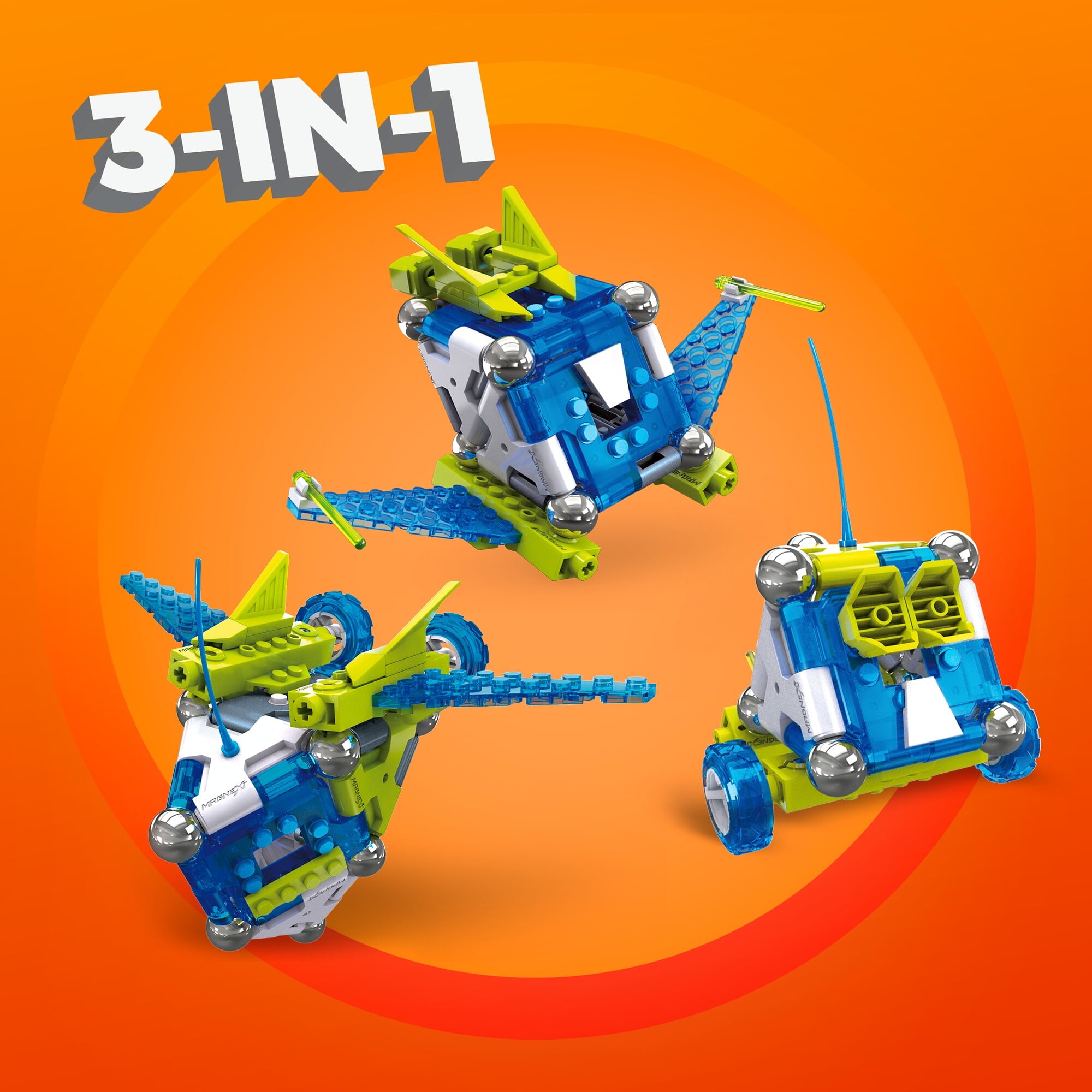 Mega Construx Magnext 3-In-1 Mag-Rockets Buildable Toy for Kids 6
