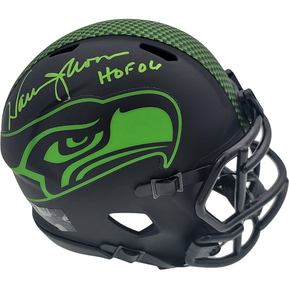 Warren Moon Autographed Eclipse Black Seattle Seahawks Speed Mini Helmet "HOF 06" MCS Holo 185813