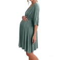 thumbnail image 2 of Naittoop 3 in 1 Labor/Delivery/Hospital Gown Maternity Dress Nursing Nightgown Sleepwear for Breastfeeding Pregnancy Dress, 2 of 5