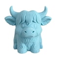 thumbnail image 1 of Organizador de escritorio con forma de vaca de las tierras altas, contenedor de almacenamiento de papelería, adorno decorativo para el escritorio de la oficina en casa., 1 of 8