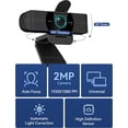 thumbnail image 3 of Full HD 1080P Webcam with Built-in Dual Mics, Wide-Angle Lens, Privacy Cover, Tripod Stand, Autofocus Computer Camera, Plug and  for Desktop PC or Laptop, 3 of 8