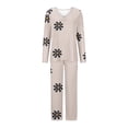 thumbnail image 4 of Tnhcen Women's 2 Pieces Milk Silk Long Sleeve & Pants Pajama Set V-Neck Lazy One Cozy Nightwear Homewear S-3XL, 4 of 4