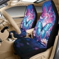 thumbnail image 3 of Xixirimido Breathable Car Seat Cover Set of 5 PU Leather Front Seats with Seat Belt & Console Covers Universal Fit Automotive Accessories, Butterfly Daisy Colorful Galaxy, 3 of 8