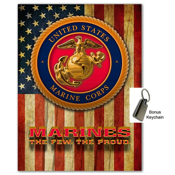 Marines Retro Metal Tin Sign 17x12 Inch Vintage Style Home Decor Plus Bonus Keychain Com - Usmc Home Decor